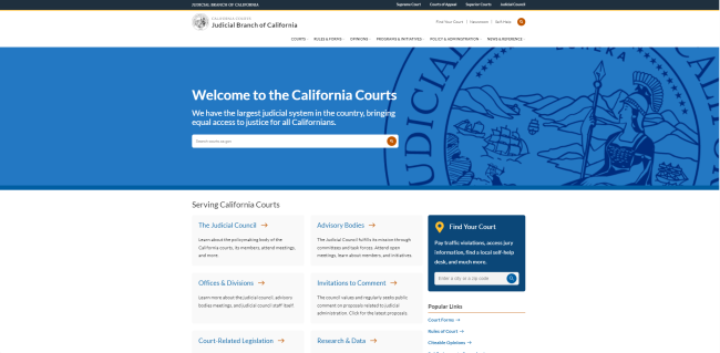 Courts.ca.gov Website